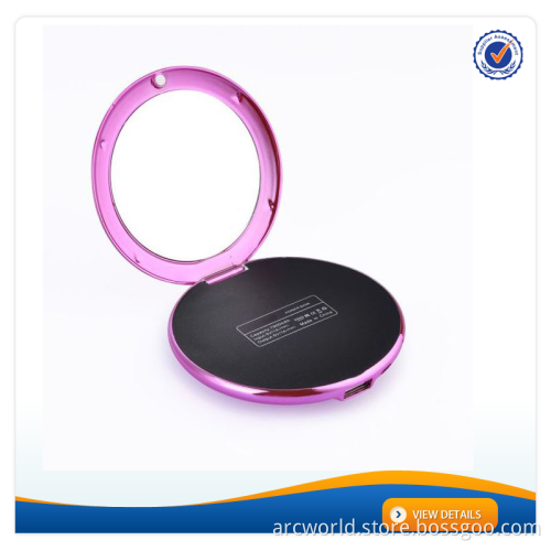 AWC601 Best 4400mAh make-up mirror power bank for female 2016 polymer charger power bank